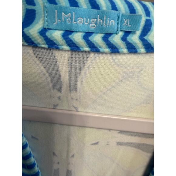 J. Mclaughlin Gisel Catalina Cloth Dress Blue Green Geometric Sheath Sz XL - Picture 6 of 10